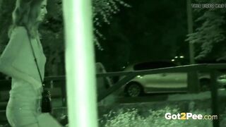 Night Vision Catches This Hottie Pissing In Public