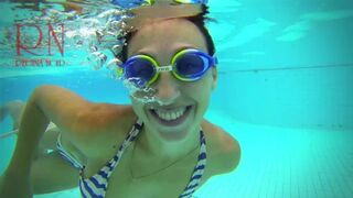 Underwater Mermaid. Amazing Underwater Show. Bikini Underwater