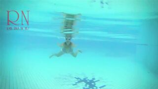 Underwater Mermaid. Amazing Underwater Show. Bikini Underwater