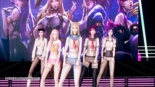 [MMD] hello Venus -wiggle Wiggle Strip Dance Ahri Akali Kaisa Evelynn Seraphine