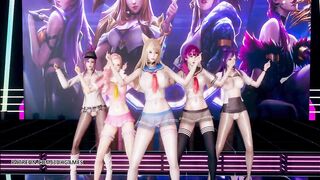 [MMD] hello Venus -wiggle Wiggle Strip Dance Ahri Akali Kaisa Evelynn Seraphine