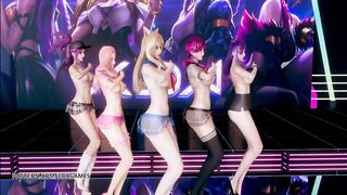 [MMD] hello Venus -wiggle Wiggle Strip Dance Ahri Akali Kaisa Evelynn Seraphine