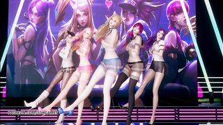 [MMD] hello Venus -wiggle Wiggle Strip Dance Ahri Akali Kaisa Evelynn Seraphine