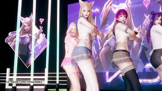 [MMD] hello Venus -wiggle Wiggle Strip Dance Ahri Akali Kaisa Evelynn Seraphine