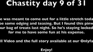 Chastity Day 9/31 - Femdom CBT Pinwheel Torment in the Cage (Teaser/Preview)