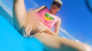 OPEN SEA Masturbation Disturbed by Fishermen Boat # Pussy FUCK on SUP by Glass Dildo Toy