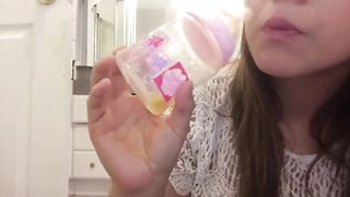 Drinking own Pee from Bottle