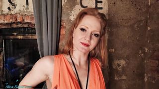 Redhead Beauty Smokes Hookah in different Tight Dresses