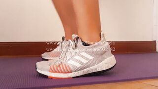 Domina Zarela - Adidas Sneakers Fetish - Stretching and Warming up before Starting my Workout