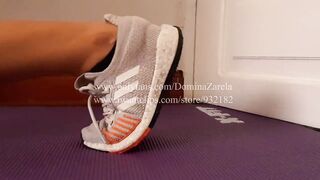 Domina Zarela - Adidas Sneakers Fetish - Stretching and Warming up before Starting my Workout