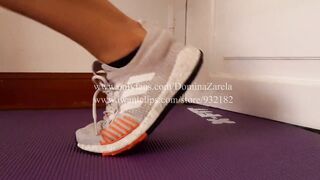 Domina Zarela - Adidas Sneakers Fetish - Stretching and Warming up before Starting my Workout