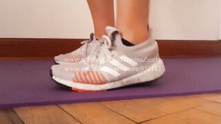 Domina Zarela - Adidas Sneakers Fetish - Stretching and Warming up before Starting my Workout