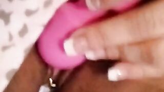 Bbw playing with toys & accidentally squirted all over phone