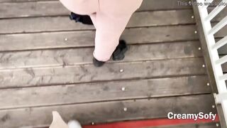 I barely had time to swallow hot cum! Risky public sex on ferris wheel - CreamySofy