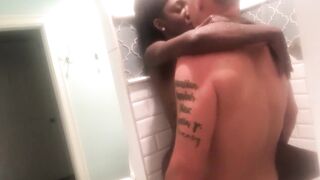 Black wife cheating with neighbour in shower