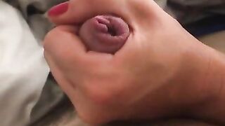 Small dick boyfriends gets to cum