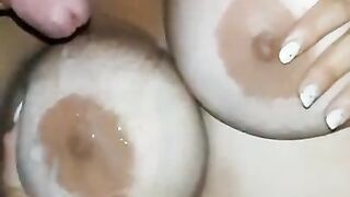 Cum On wife’s big Tits Cumpilation