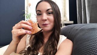 Sexy Babe Eating a Burger