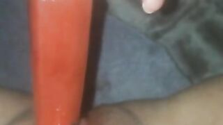 Slut Fucks Pussy with Popsicle