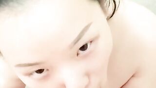 Asian slut sucking dick