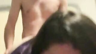 Wife films while I fuck and creampie her, no birth control