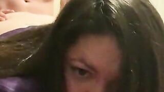 Wife films while I fuck and creampie her, no birth control