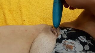 Fast Masturbation with Toy. BBW Lady