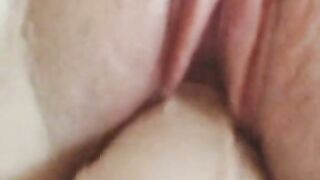 Close-up Fucks herself with a Big Biddildo in the Pussy. her Tight Clit is Flowing. 18 Year Old. WOW