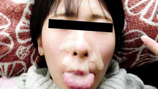 【素人フェラぶっかけ】裏垢女子に大量顔射【すごいのかけて☆】