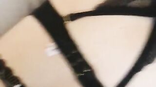 Sexy Lingerie with Big Ass Gets Fucked through Black Panties POV