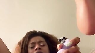 WATCH NOW SEXY EBONY N LATINA MILF COMES HARD FROM CLIT VIBRATOR