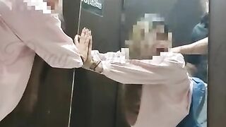 Risky Sex and Blowjob in a Shopping Mall, Public Fitting Room