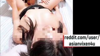 Asian Lesbian Pussy Eating Action: we had a Soft Swap before Bringing the Men into Bed with us