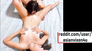 Asian Lesbian Pussy Eating Action: we had a Soft Swap before Bringing the Men into Bed with us