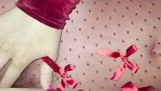 Flashing pussy in sexy kitty costume