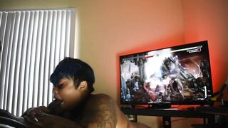 Ebony BBW gives Sloppy Head to Gamer SUBSCRIBE to OF//@lexisshawdybadd @shotsbyscout for Full Video