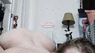 Fuck her Throat! Blonde W/red Lips Gags & thanks Daddy