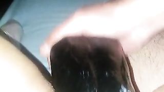 Big black double dildo continued and Squirting