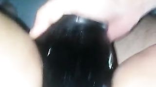 Big black double dildo continued and Squirting