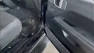 A Hot Redhead Sucks my Dick at a Public Car Wash on a Rainy Day with People around