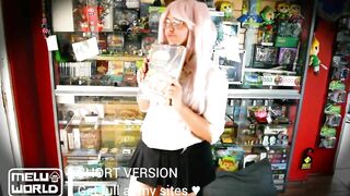 Nerdy Girl with Glasses get Naked and Play with her Dildo - Bookworm - Short Ver.