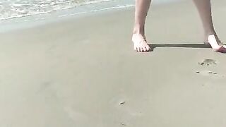 Bella Masturbates on Public Beach - Creamy Cum and Squirt