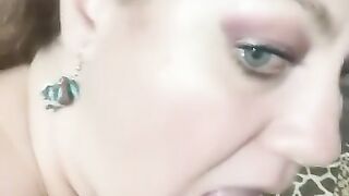 Hubby REALLY liked my Makeup, so I Sucked his YUMMY COCK and he Covered my PRETTY FACE with CUM