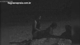 I filmed a couple having sex on the beach at night. A security guard put them to run