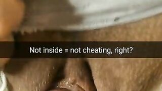 Not inside – it isn’t cheating says my stepsister before I rub her