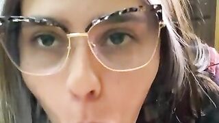 Sensual Girlfriend Loves Devouring My Cock Without Taking Off Her Glasses HD