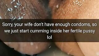 We ran out of condoms, so the guys decided cum deep inside my wife fertile pussy![Cuckold.Snapchat]