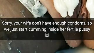 We ran out of condoms, so the guys decided cum deep inside my wife fertile pussy![Cuckold.Snapchat]