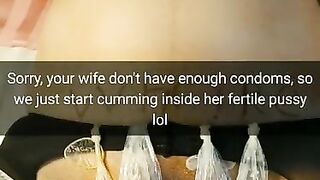 We ran out of condoms, so the guys decided cum deep inside my wife fertile pussy![Cuckold.Snapchat]