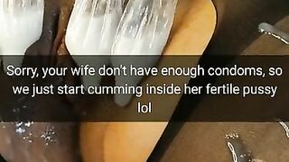 We ran out of condoms, so the guys decided cum deep inside my wife fertile pussy![Cuckold.Snapchat]